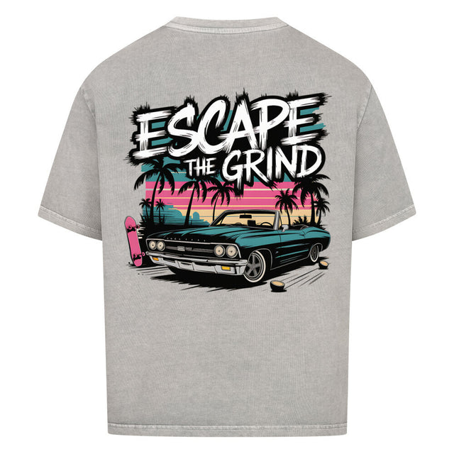 Oversized T-Shirt ‚Escape the Grind‘ mit Retro-Print