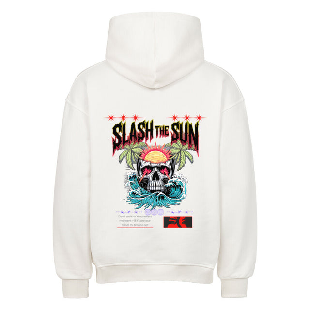 Slash the Sun Oversized Hoodie - Totenkopf mit Wellen-Design | TeeTreeTrendz
