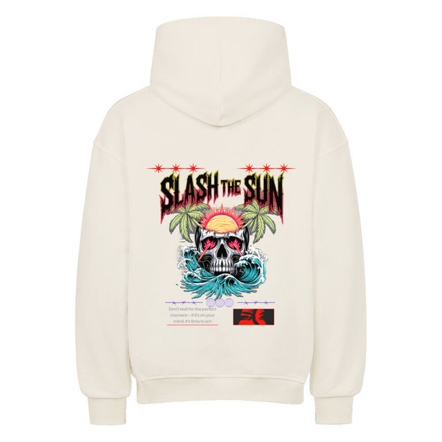 Slash the Sun Oversized Hoodie - Totenkopf mit Wellen-Design | TeeTreeTrendz