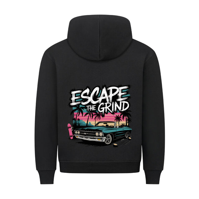 Escape the Grind Premium Hoodie mit Retro-Print und Oldtimer