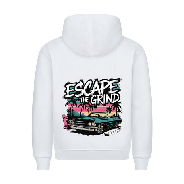 Escape the Grind Premium Hoodie mit Retro-Print und Oldtimer