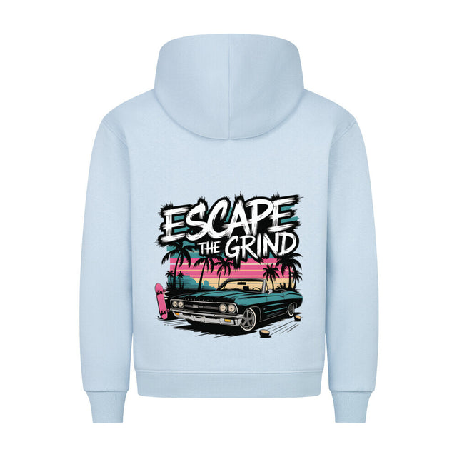Escape the Grind Premium Hoodie mit Retro-Print und Oldtimer