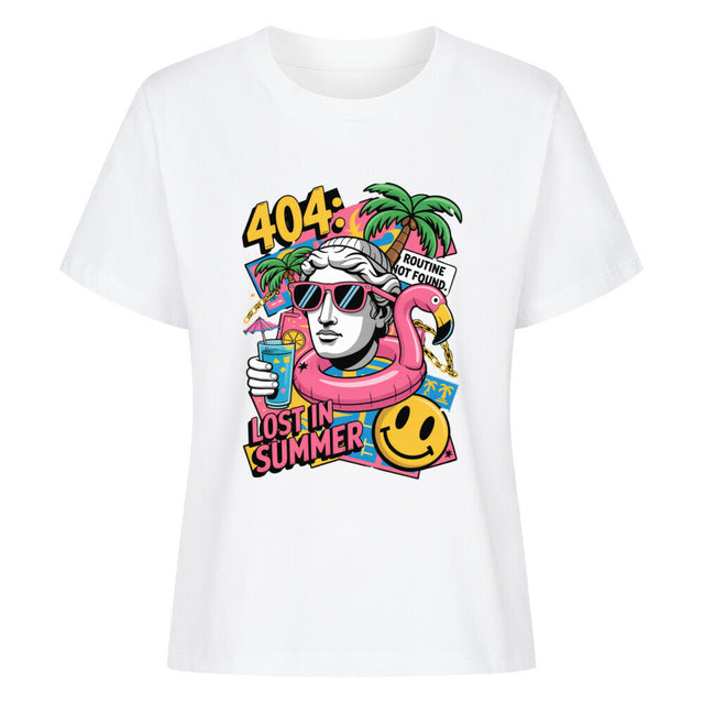 404 Lost in Summer Damen T-Shirt – Bio-Baumwolle T-Shirt mit tropischem Sommer-Design
