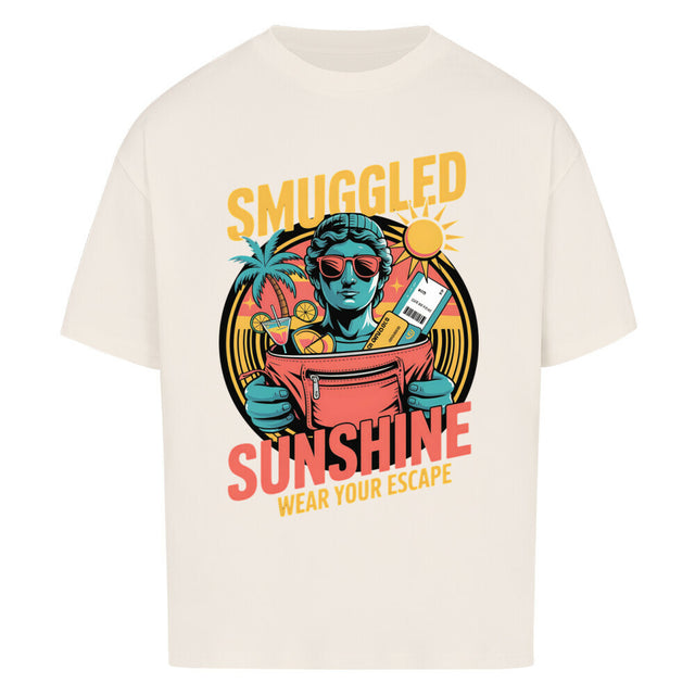 Smuggled Sunshine Oversized T-Shirt with Retro Tropical Design – TeeTreeTrendz