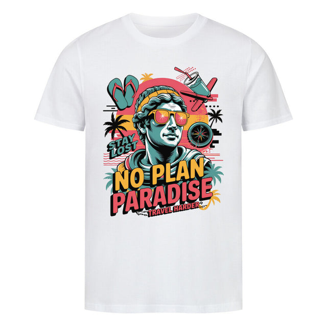 No Plan Paradise Unisex T-Shirt - Bio-Baumwolle mit Tropenprint | TeeTreeTrendz