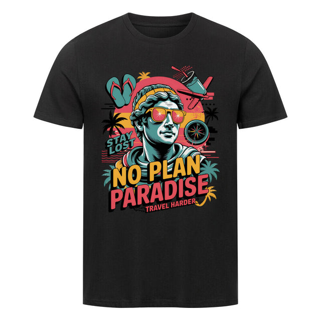 No Plan Paradise Unisex T-Shirt - Bio-Baumwolle mit Tropenprint | TeeTreeTrendz