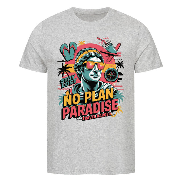 No Plan Paradise Unisex T-Shirt - Bio-Baumwolle mit Tropenprint | TeeTreeTrendz