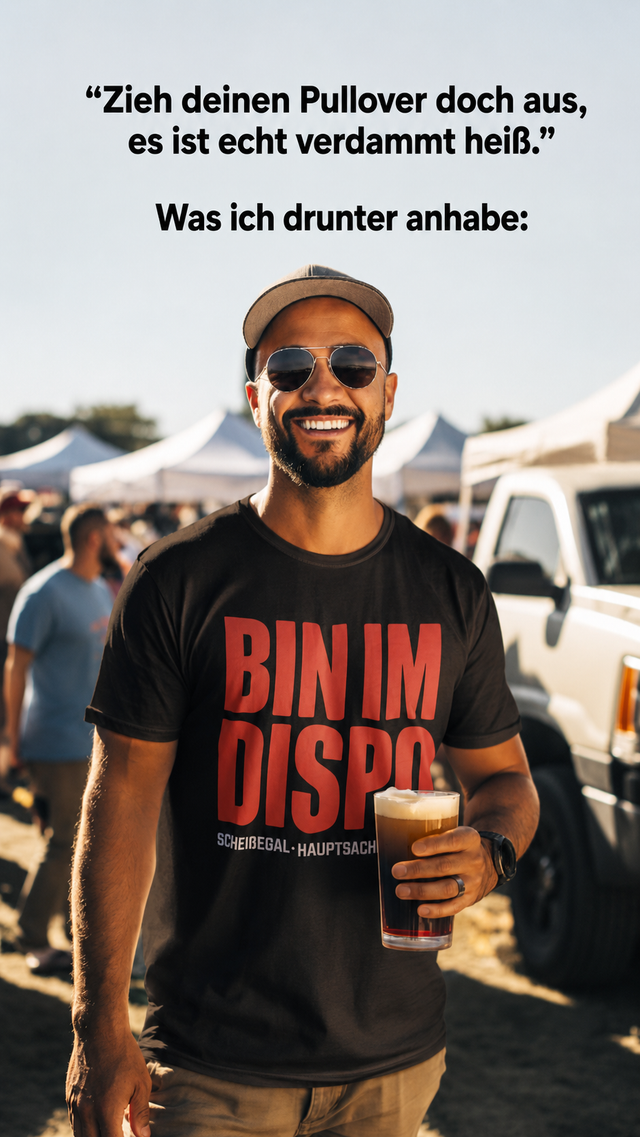 BIN IM DISPO Urlaubsshirt - Für alle mit Prioritäten