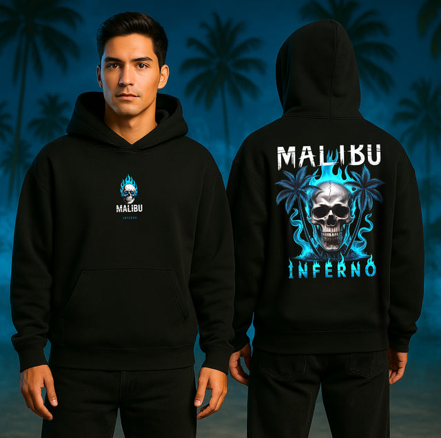 Oversized Hoodie Malibu Skull Inferno