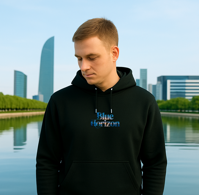 Premium Hoodie Blue Horizon Flower
