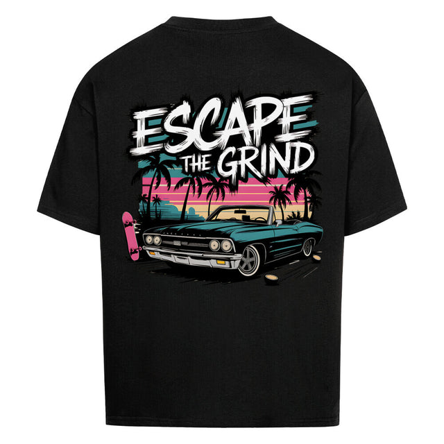 Oversized T-Shirt ‚Escape the Grind‘ mit Retro-Print