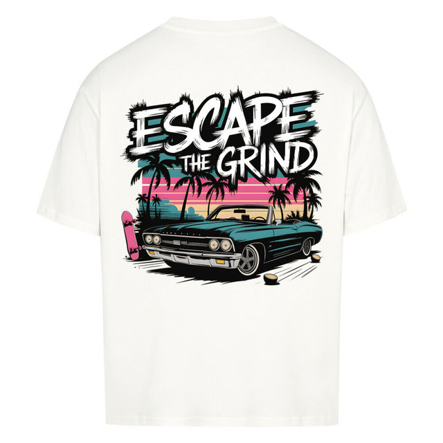 Oversized T-Shirt ‚Escape the Grind‘ mit Retro-Print