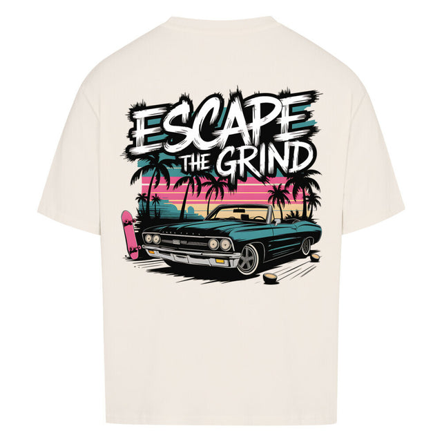 Oversized T-Shirt ‚Escape the Grind‘ mit Retro-Print