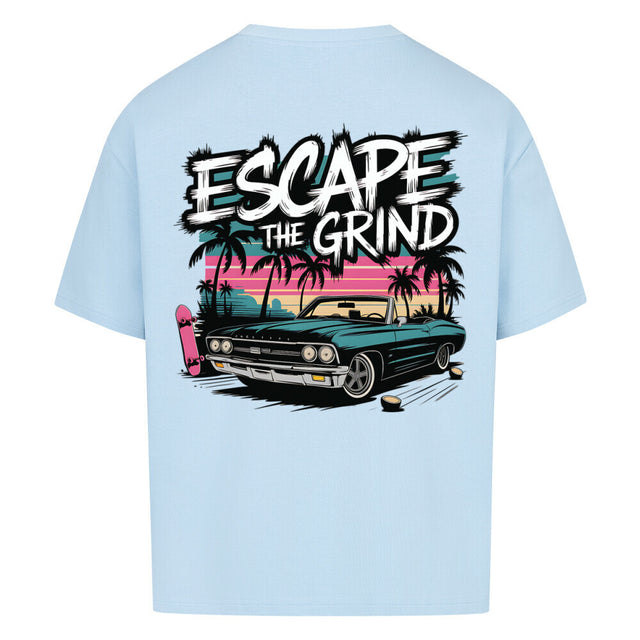 Oversized T-Shirt ‚Escape the Grind‘ mit Retro-Print