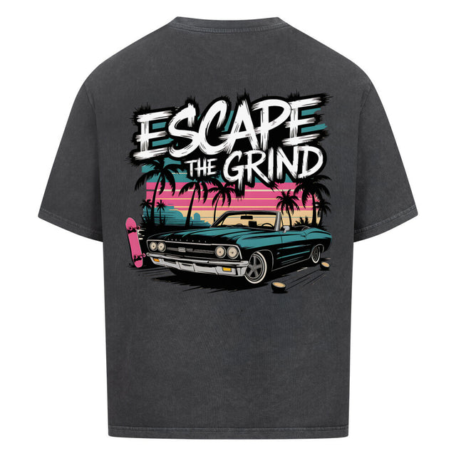 Oversized T-Shirt ‚Escape the Grind‘ mit Retro-Print
