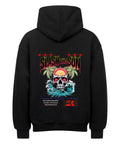 Slash the Sun Oversized Hoodie - Totenkopf mit Wellen-Design | TeeTreeTrendz
