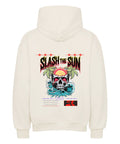 Slash the Sun Oversized Hoodie - Totenkopf mit Wellen-Design | TeeTreeTrendz