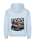 Escape the Grind Premium Hoodie mit Retro-Print und Oldtimer