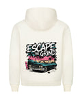 Escape the Grind Premium Hoodie mit Retro-Print und Oldtimer