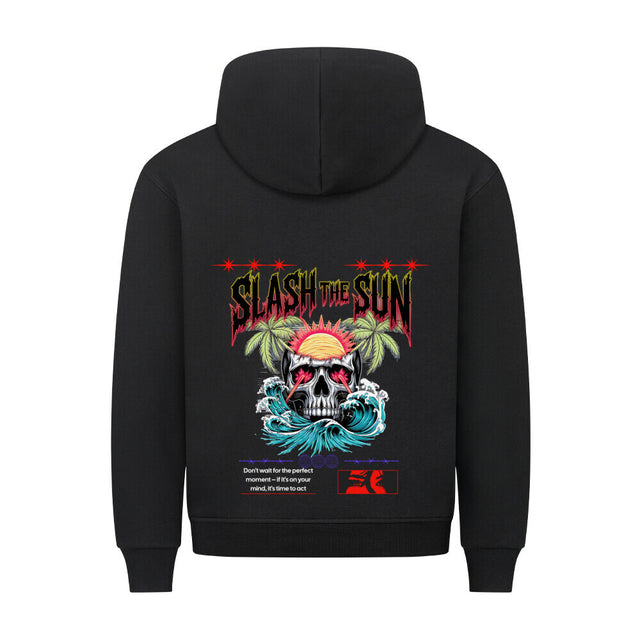 Slash the Sun Hoodie – Rebellisches Totenkopf-Design | TeeTreeTrendz