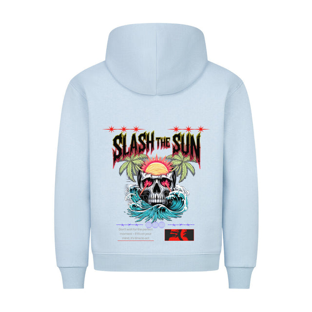 Slash the Sun Hoodie – Rebellisches Totenkopf-Design | TeeTreeTrendz
