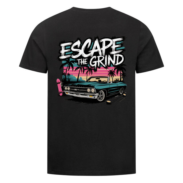 Escape the Grind Unisex T-Shirt mit Oldtimer & Palmen