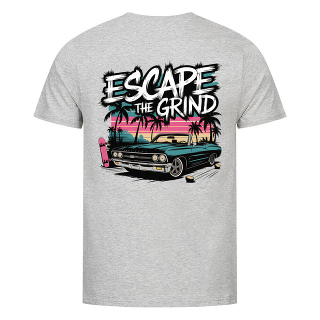Escape the Grind Unisex T-Shirt mit Oldtimer & Palmen