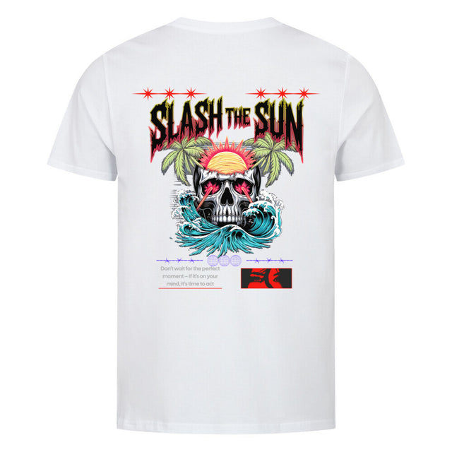 Slash the Sun Unisex T-Shirt – Rebellisches Totenkopf-Design | TeeTreeTrendz