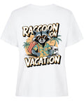 Raccoon on Vacation Damen T-Shirt- Humorvolles Urlaubsdesign | TeeTreeTrendz
