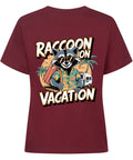 Raccoon on Vacation Damen T-Shirt- Humorvolles Urlaubsdesign | TeeTreeTrendz