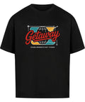 Getaway Oversized T-Shirt mit Globus-Print und dem Motto „Chase Moments Not Things“ – extra weich, nachhaltig & ideal für Reise, Alltag und Freizeit