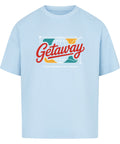Getaway Oversized T-Shirt mit Globus-Print und dem Motto „Chase Moments Not Things“ – extra weich, nachhaltig & ideal für Reise, Alltag und Freizeit