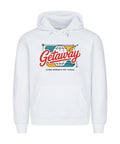 Getaway Premium Hoodie mit buntem Globus-Print und dem Motto „Chase Moments Not Things“ – gemütlich, nachhaltig & ideal für Reisen und Alltag | TeeTreeTrendz