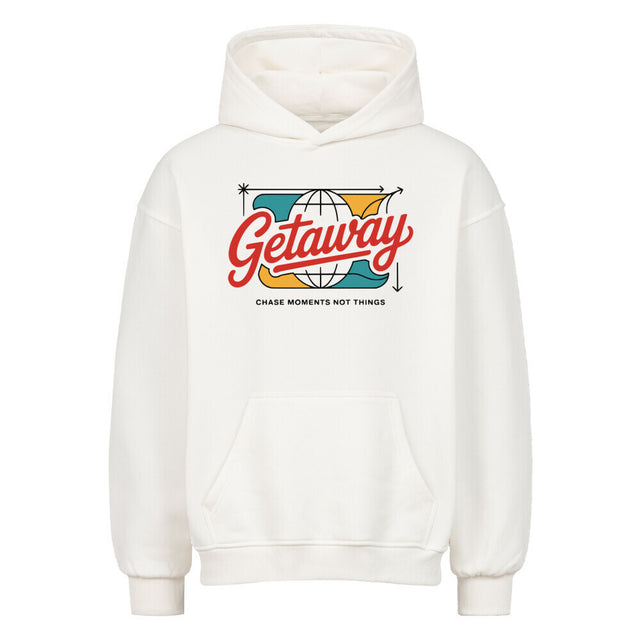 Getaway Premium Hoodie mit Globus-Print | Oversized Streetwear