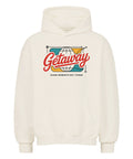 Getaway Premium Hoodie mit Globus-Print | Oversized Streetwear
