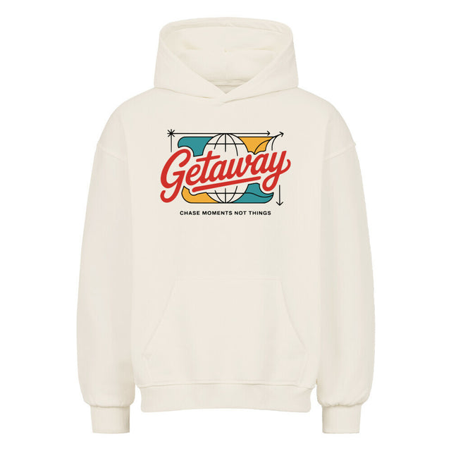 Getaway Premium Hoodie mit Globus-Print | Oversized Streetwear