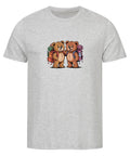 Unisex „TeddyTravel“ T-Shirt von TeeTreeTrendz mit nachhaltigem Teddybären-Abenteuer-Print, bunten Rucksäcken und 100% gekämmter Bio-Baumwolle