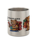 TeddyTravel Edelstahl-Tasse 200 ml mit Karabinergriff und Teddybären-Print für Outdoor-Abenteuer von TeeTreeTrendz
