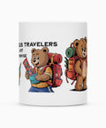 TeddyTravel Keramiktasse in Matt-Weiß mit süßem Bären und Reisemotiv