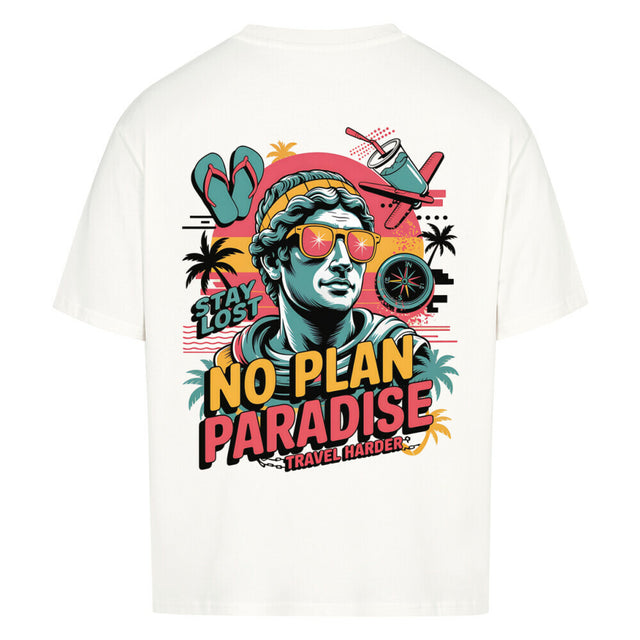 No Plan Paradise Oversized T-Shirt mit Travel Harder Print | TeeTreeTrendz