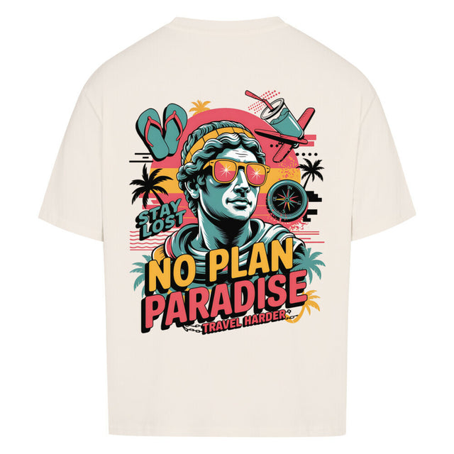 No Plan Paradise Oversized T-Shirt mit Travel Harder Print | TeeTreeTrendz