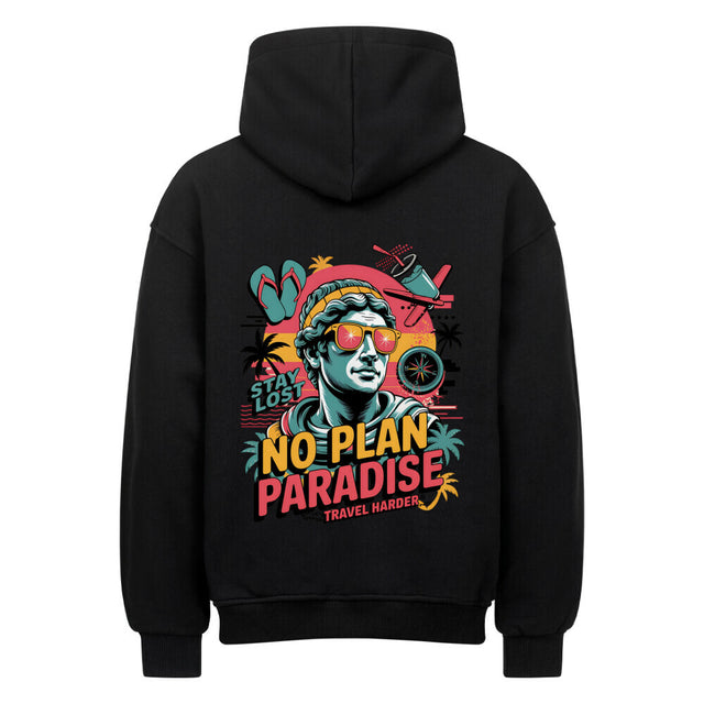 No Plan Paradise Oversized Hoodie mit Tropenprint | TeeTreeTrendz