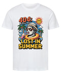 404 Lost in Summer Unisex T-Shirt – nachhaltiges Sommer T-Shirt aus Bio-Baumwolle mit tropischem Print