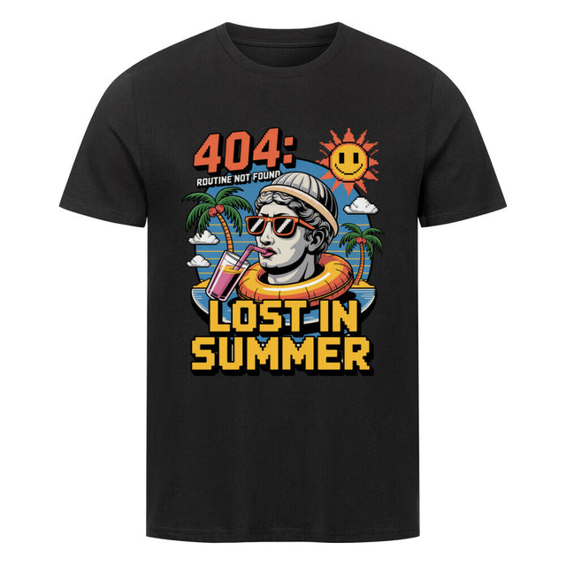 f404 Lost in Summer Unisex T-Shirt – nachhaltiges Sommer T-Shirt aus Bio-Baumwolle mit tropischem Print