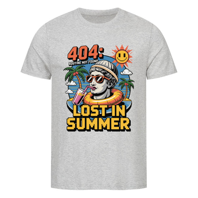 404 Lost in Summer Unisex T-Shirt – nachhaltiges Sommer T-Shirt aus Bio-Baumwolle mit tropischem Print