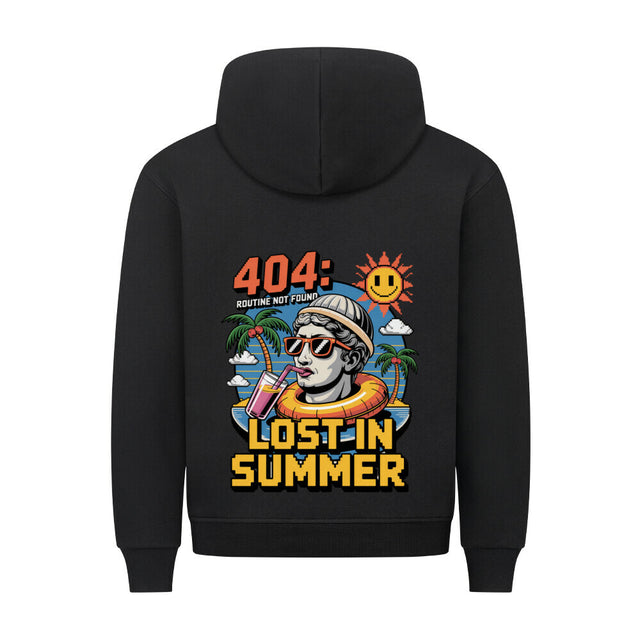 Premium Hoodie ‚404 Lost in Summer‘ mit tropischem Design| TeeTreeTrendz