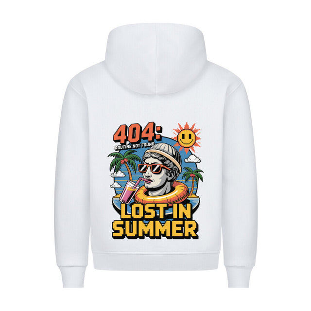 Premium Hoodie ‚404 Lost in Summer‘ mit tropischem Design| TeeTreeTrendz