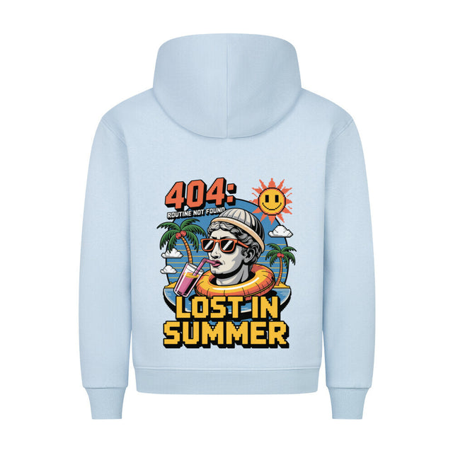 Premium Hoodie ‚404 Lost in Summer‘ mit tropischem Design| TeeTreeTrendz