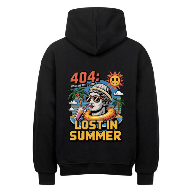 Oversized Hoodie ‚404 Lost in Summer‘ mit tropischem Print