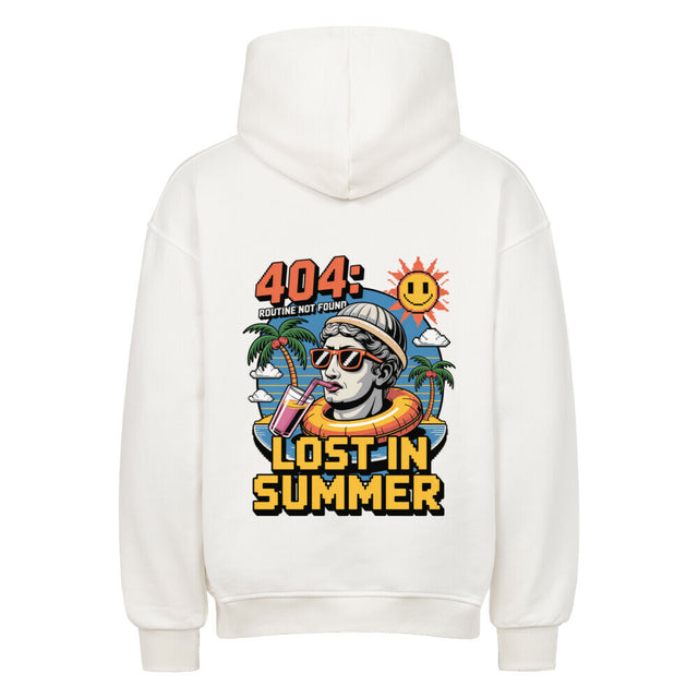 Oversized Hoodie ‚404 Lost in Summer‘ mit tropischem Print